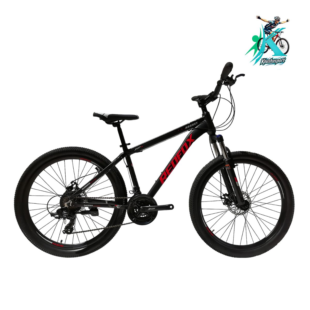 Bike-Redfox-Rocket-26-Aluminium-21Speed-122603-2-01-koushasport دوچرخه کوهستان ردفوکس مدل راکت سایز 26 بدنه آلومینیوم 21 دنده مشکی